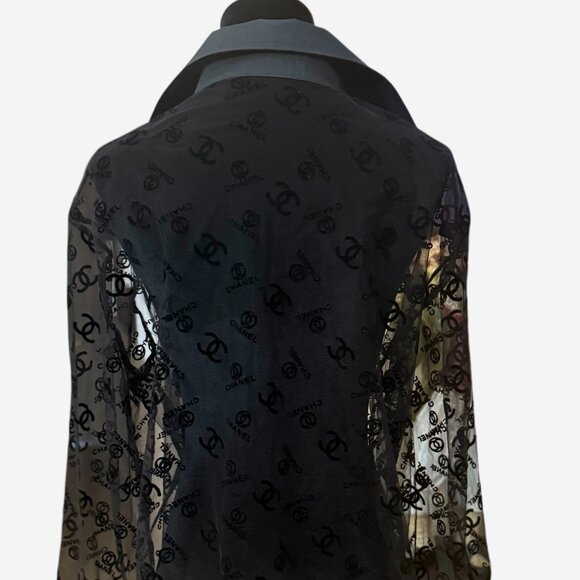 AUTHENTIC CHANEL LOGO BLOUSE SIZE M - Picture 4 of 12